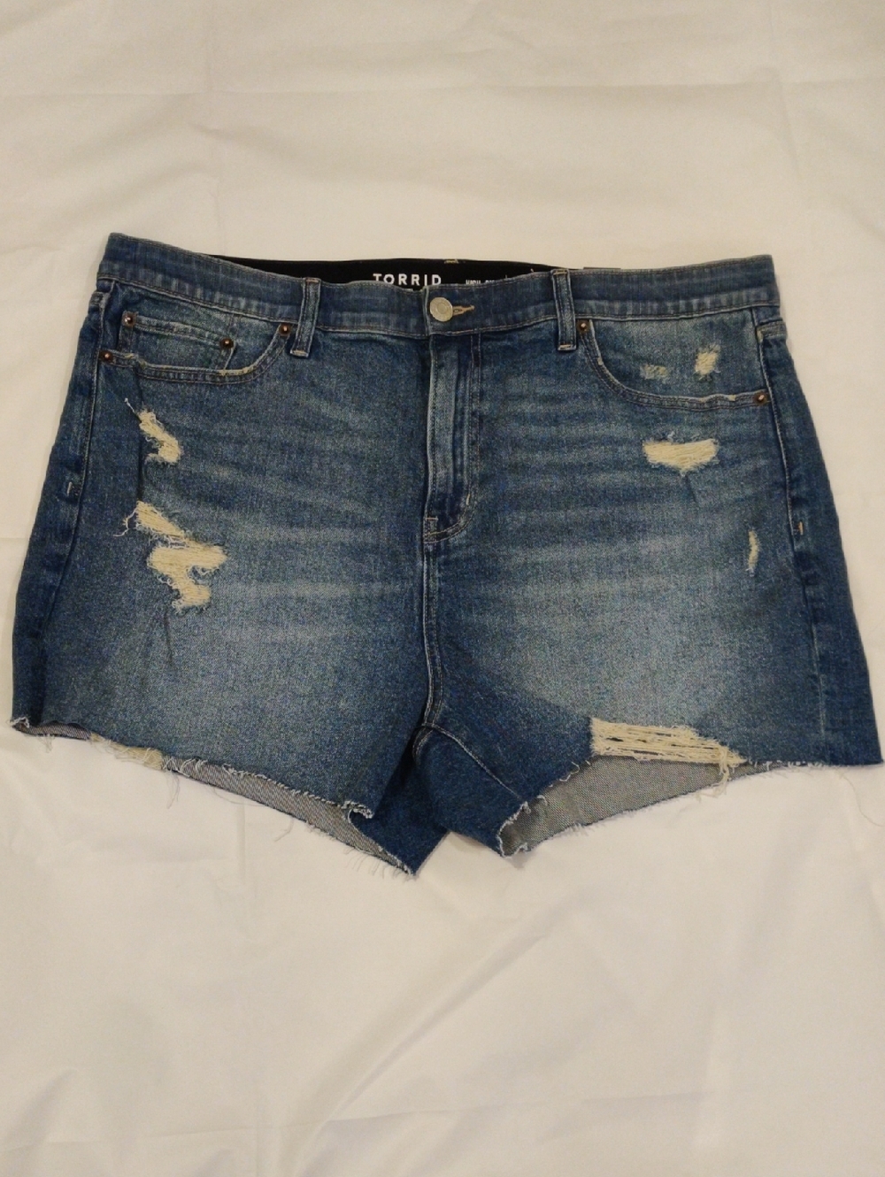 torrid Distressed Blue Denim Cutoff Shorts